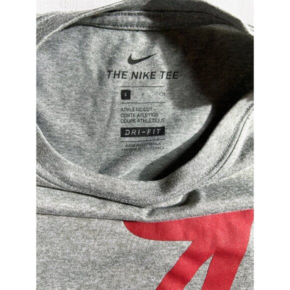 The Nike Tee DRI-FIT Athletic Cut Small Grey Red Logo A - Picture 4 of 10